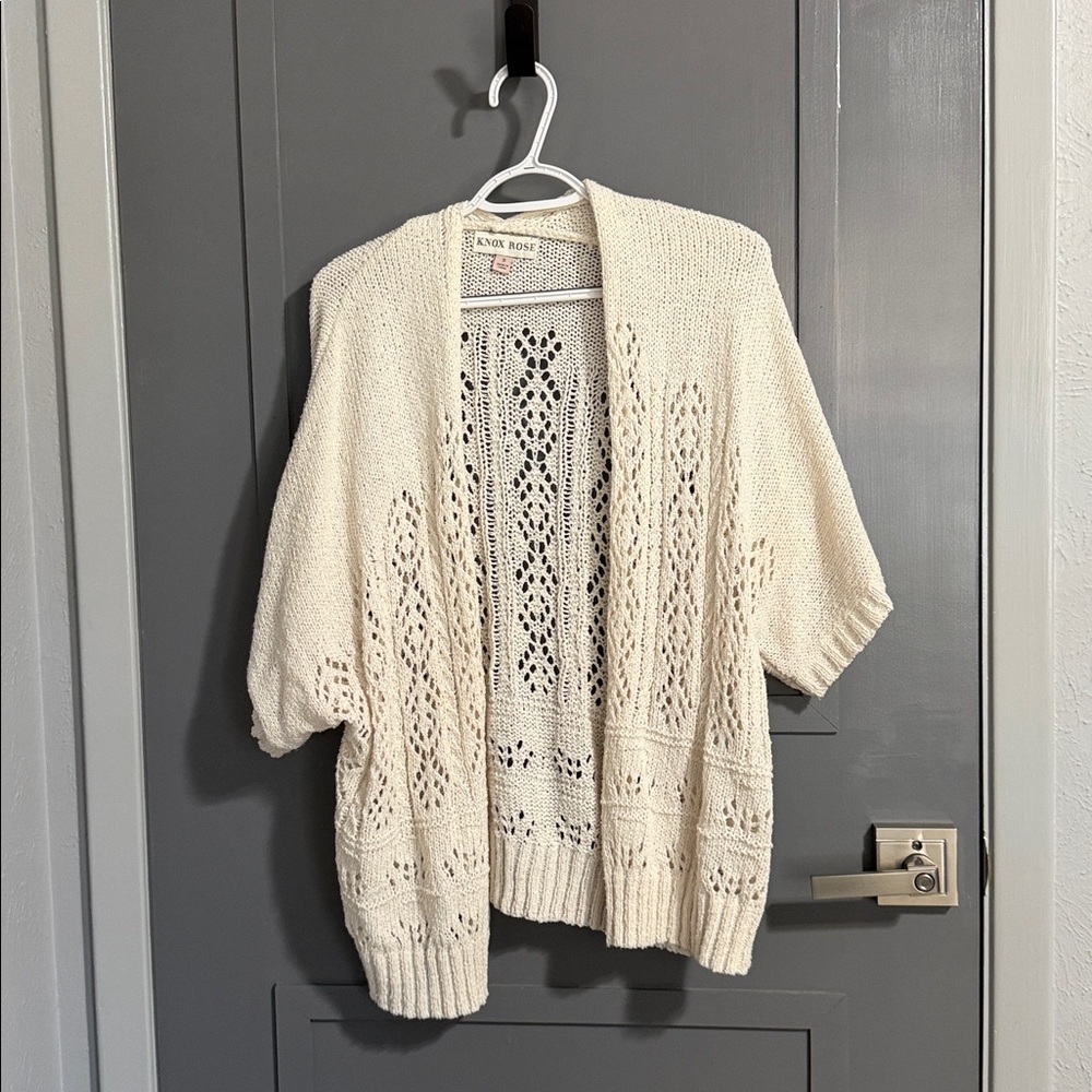 Knox Rose Slouchy Cream Knit Cardigan